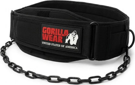 Gorilla Wear חגורת גב עם שרשרת למקבילים ומתח Gorilla Wear Nylon Dip