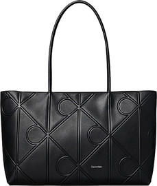 CK EMBOSSED AOP LEATHER TOTE