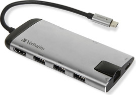 Verbatim תחנת עגינה Verbatim USB-C MULTIPORT HUB USB 3.1 GEN 1/USB 3.0x3 /HDMI /SDH