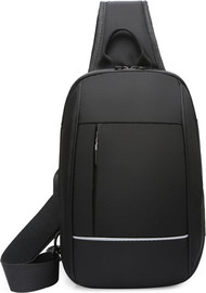 Camel Mountain תיק צד FlexPulse™ Ultra עם טעינת USB עמיד במים - שחור