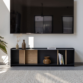 COLLECTIE FLOW מזנון טלוויזיה בעיצוב מודרני בצבע פחם ברוחב של 190 ס״מ