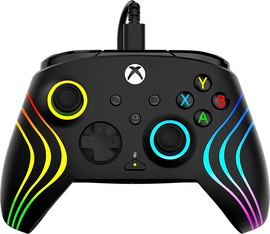 TurtleBeach בקר חוטי לגיימינג Turtle Beach Afterglow Wave תאורת RGB – תואם Xbox ו‑PC שחור