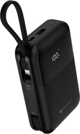 Miracase סוללת טעינה 2 כבלים מובנים צד + צג 20000mAh שחור MIR