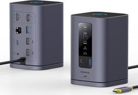 BASEUS תחנת עגינה ומפצל USB-C Baseus Spacemate 10-in-1 Docking Station Hub