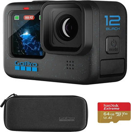GoPro מצלמת אקסטרים HERO12 Black Specialty Bundle + כרטיס זיכרון+ תיק נשיאה