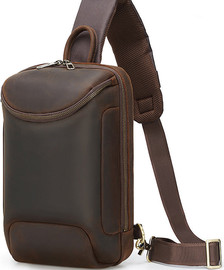 Camel Mountain תיק צד The Hideaway™ Pro מעור אמיתי - Dark Brown