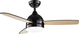 Semicom מאוורר תקרה בעל 3 גווני הארה 25W כולל שלט 48" Semicom סמיקום Storm 48 שחור