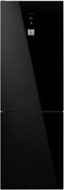 NORMANDE מקרר מקפיא תחתון 327 ליטר NORMANDE KL-373B No-Frost זכוכית שחורה