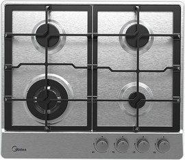 MIDEA כיריים גז בילד אין 60 ס"מ 4 להבות בגימור נירוסטה דגם 60SJ40