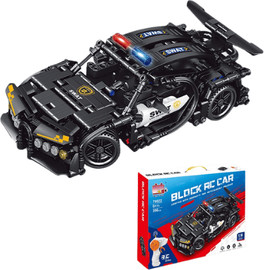 Came alive מכונית משטרה להרכבה 396 חלקים עם שלט נטען BLOCK RC SWAT COME ALIVE