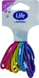 לייף BaByliss גומיות צבעוניות פס כסוף