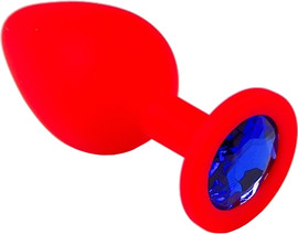 TOYBOX פלאג סיליקון אדום יהלום כחול כהה בינוני / 34 ממ