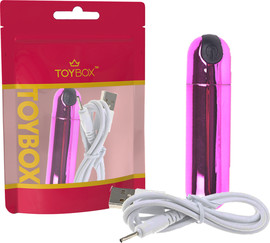 TOY BOX TOYS ויברטור בולט נטען USB ורוד מטאלי