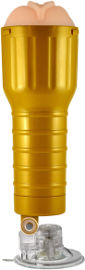 TOY BOX TOYS מאונן לגבר דמוי פלאשלייט עם מצמד ואקום זהב