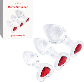 TOYBOX סט פלאגים מזכוכית Ruby Glass Set Gem