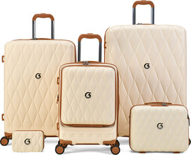 Goby London סט רביעיית מזוודות קשיחות מתרחבות בלתי שבירות נפח ענק 29"+25"+20" + ביוטי קייס 14" + נרתיק נשיאה 11" מבית החברה האנגלית Goby London דגם DIAMOND