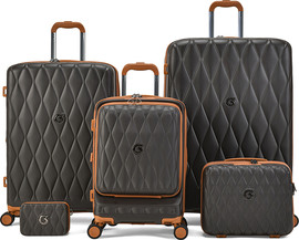 Goby London סט רביעיית מזוודות קשיחות מתרחבות בלתי שבירות נפח ענק 29"+25"+20" + ביוטי קייס 14" + נרתיק נשיאה 11" מבית החברה האנגלית Goby London דגם DIAMOND