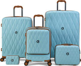Goby London סט רביעיית מזוודות קשיחות מתרחבות בלתי שבירות נפח ענק 29"+25"+20" + ביוטי קייס 14" + נרתיק נשיאה 11" מבית החברה האנגלית Goby London דגם DIAMOND