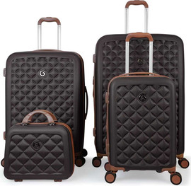 Goby London סט מזוודות קשיחות מתרחבות בנפח ענק  + תיק איפור תואם מבית החברה האנגלית Goby London דגם Ocean Coral