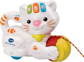 Vtech חתול משיכה מעודד הליכה - לבן