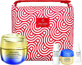 SHISEIDO VITAL PERFECTION סט קרם לחות אנטי אייג'ינג + קרם עיניים + קרם לילה + סרום