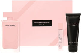 narciso rodriguez FOR HER סט א.ד.פ + א.ד.פ + תחליב גוף לאשה