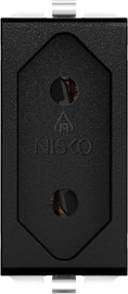 Nisko שקע דו פיני 1 מודול שחור מט ניסקו סוויץ'