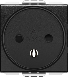 Nisko שקע כח ישראלי 2 מודול שחור מט ניסקו סוויץ'