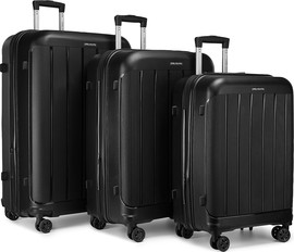 Camel Mountain Camel Mountain® Infinity Set Of Three 20 Inch 24 Inch and 28 Inch סט מזוודות - שחור יהלום