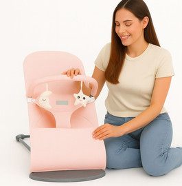 Eazy2GIft טרמפולינה לתינוק מבד נושם בצבע ורוד בייבי+קשת צעצועים