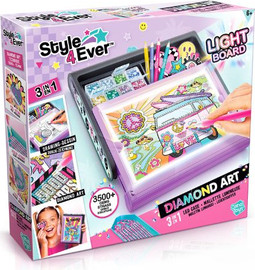 Canal Toys ערכת יצירה באבני יהלומים עם לוח אור. 3 ב- 1.