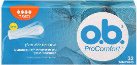 או-בה טמפונים ללא מוליך פרוקומפורט סופר