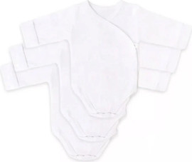 BabyTech שלישיית בגד גוף פלנל מעטפת מידה NB מבית Baby Tech - צבע לבן