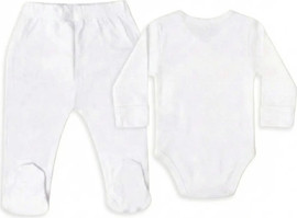 BabyTech סט פלנל מעטפת ורגלית מידה 3-6 חודשים מבית Baby Tech - צבע לבן
