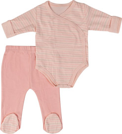 BabyTech סט בגד גוף מעטפת פטריות מידה 0-3 חודשים מבית Baby Tech - ורוד פסים