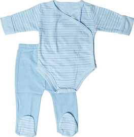 BabyTech סט בגד גוף מעטפת פטריות מידה 0-3 חודשים מבית Baby Tech - כחול פסים