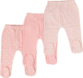 BabyTech שלישיית רגליות טריקו עשוי 100% כותנה מידה 0-3 חודשים מבית Baby Tech - לבבות ופסים