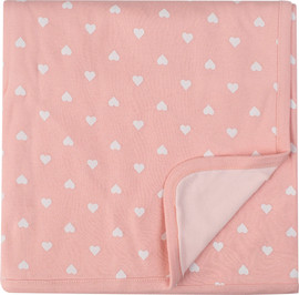 BabyTech שמיכת אינטרלוק לתינוק 120*80 ס"מ עשויה 100% כותנה מבית Baby Tech - לבבות