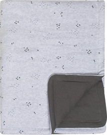 BabyTech שמיכת אינטרלוק לתינוק עם מילוי דק 100*75 ס"מ עשויה 100% כותנה מבית Baby Tech - אפור נקודות