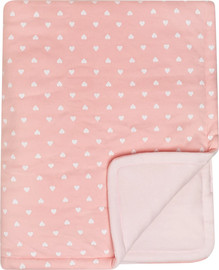 BabyTech שמיכת אינטרלוק לתינוק עם מילוי דק 100*75 ס"מ עשויה 100% כותנה מבית Baby Tech - לבבות