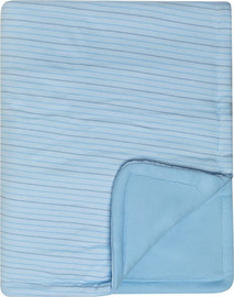 BabyTech שמיכת אינטרלוק לתינוק עם מילוי דק 100*75 ס"מ עשויה 100% כותנה מבית Baby Tech - פסים תכלת