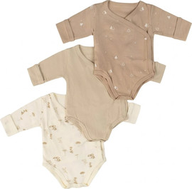 BabyTech שלישיית בגדי גוף מעטפת אינטרלוק עשויים 100% כותנה מידה 0-3 חודשים מבית Baby Tech - עצים ופטריות