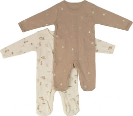 BabyTech זוג אוברולים אינטרלוק עשויים 100% כותנה מידה 0-3 חודשים מבית Baby Tech - עצים ופטריות