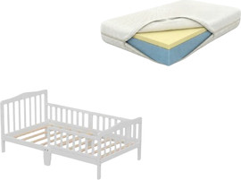 BabyTech באנדל מיטת מעבר דגם נובה פלוס + מזרן מעבר ויסקו לתקופת הגמילה מבית Baby Tech