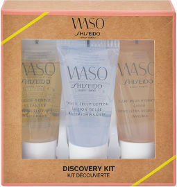 SHISEIDO WASO סט תכשיר ניקוי עדין ומהיר + תחליב ניקוי רענן + קרם אולטרה לח