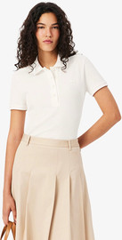 LACOSTE חולצת פולו לקוסט Slim Fit Stretch Piqué נשים - לקוסט - White