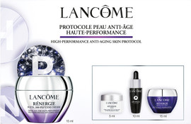 LANCOME RENERGIE סט קרם לחות + קרם עיניים + קרם לילה + סרום