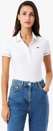 LACOSTE חולצת פולו לקוסט Trim Detail נשים - לקוסט - White