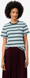 LACOSTE חולצת טישירט קצרה לקוסט Striped Jersey נשים