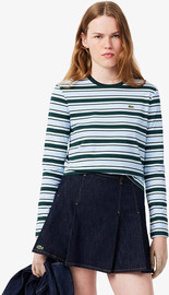 LACOSTE חולצת טישירט ארוכה לקוסט Striped Jersey נשים